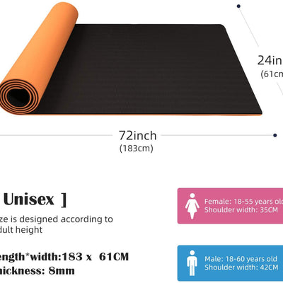 Premium Dual Colour Yoga Fitness Mat