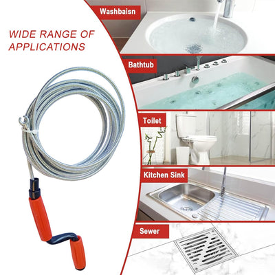 B.K.Jagan and Co Metal Sink & Drain Cleaner Spring Wire Sink Cleaner Snake Unblocker Hair Drain Cleaner 5 Mtr. Length