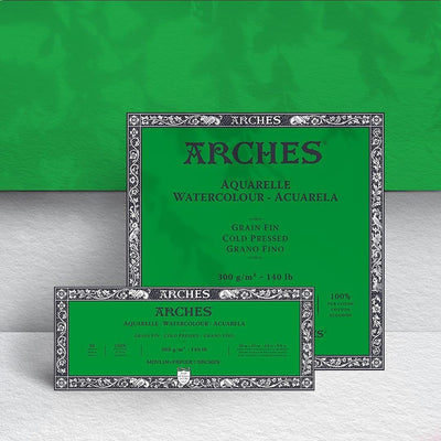 Arches Watercolour 300 GSM Cold Pressed Natural White 31 x 31 cm Paper Blocks, 20 Sheets