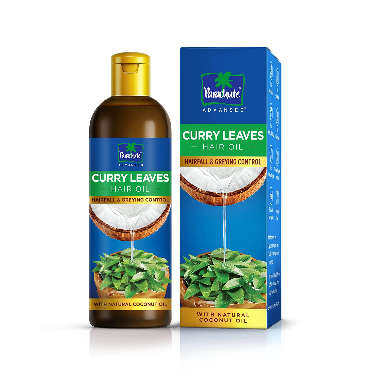 4x Parachute Advansed Curry Leaves Hair Oil - Pack of 4 (200ml each)