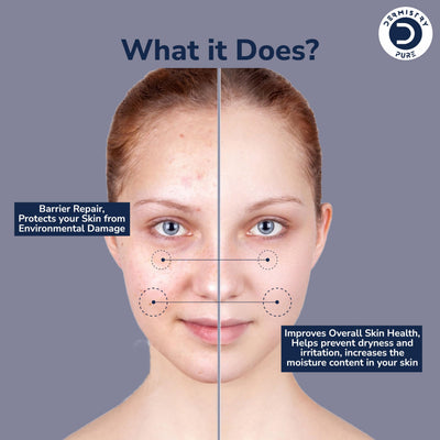 Dermistry Pure 1% Ceramides + 2% Hyaluronic Acid Barrier Repair Face Serum for Sensitive & Dry Skin Glowing Hydrating Soothing Deep Moisturizer UV Protection 30ml