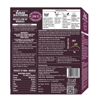 Sugar Watchers Low GI Millet Noodles, No Maida, Non-Fried, Diabetic Friendly 180G