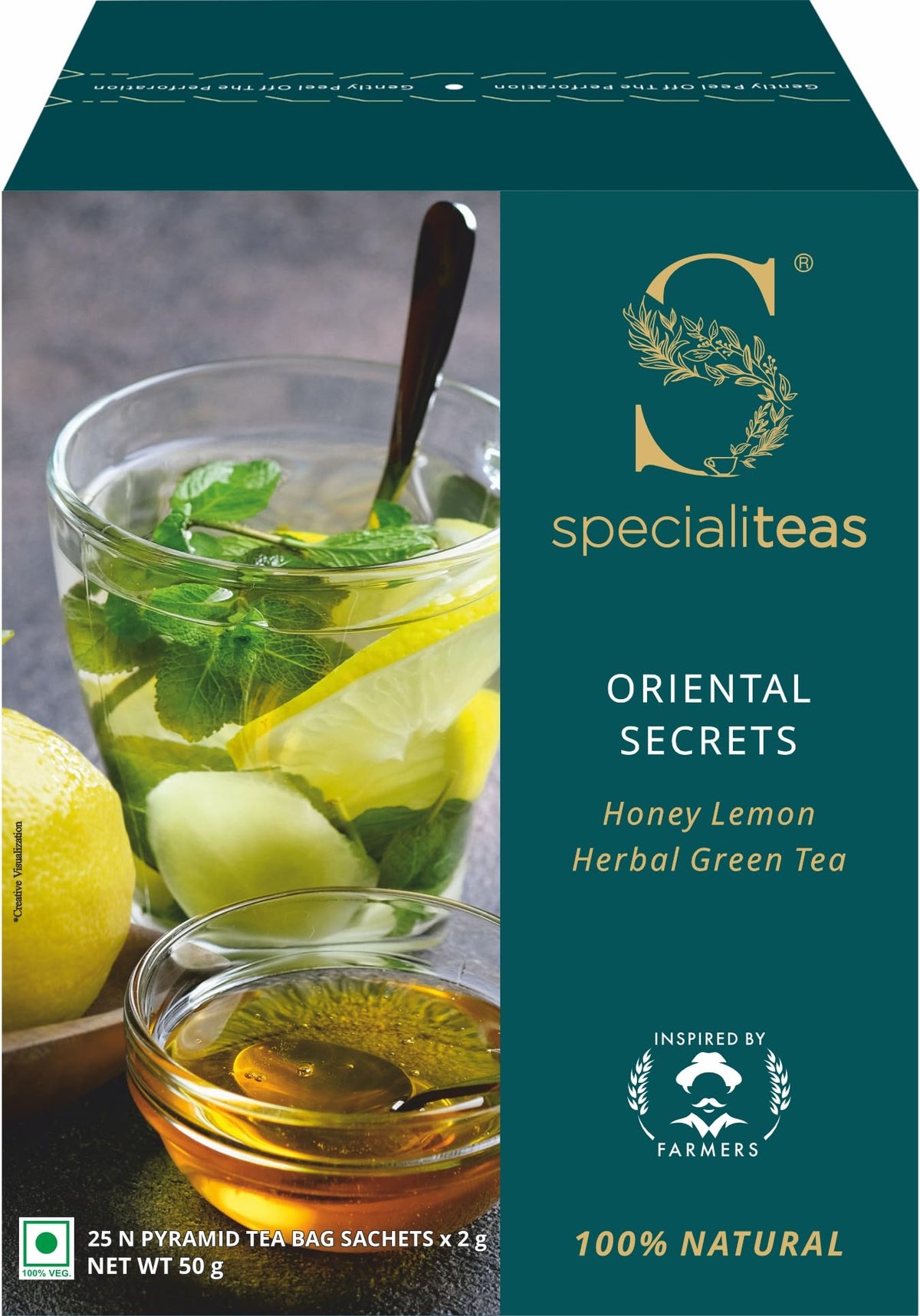 Cherise Specialiteas Oriental Secrets Honey Lemon Herbal Green Tea (2 g x 25 Pyramid Tea Bags)