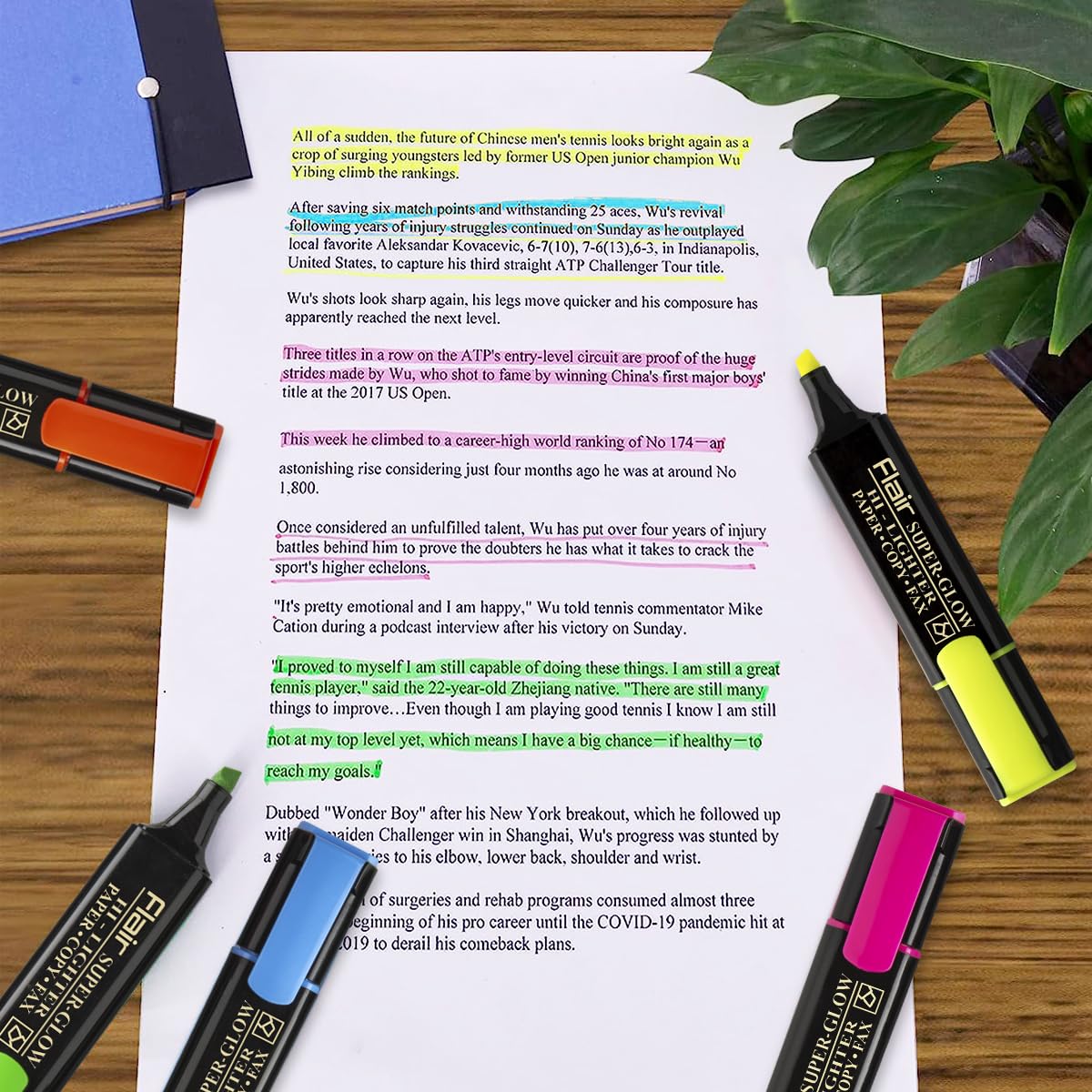 Flair Super Glow Color Pens Pouch Pack - Assorted