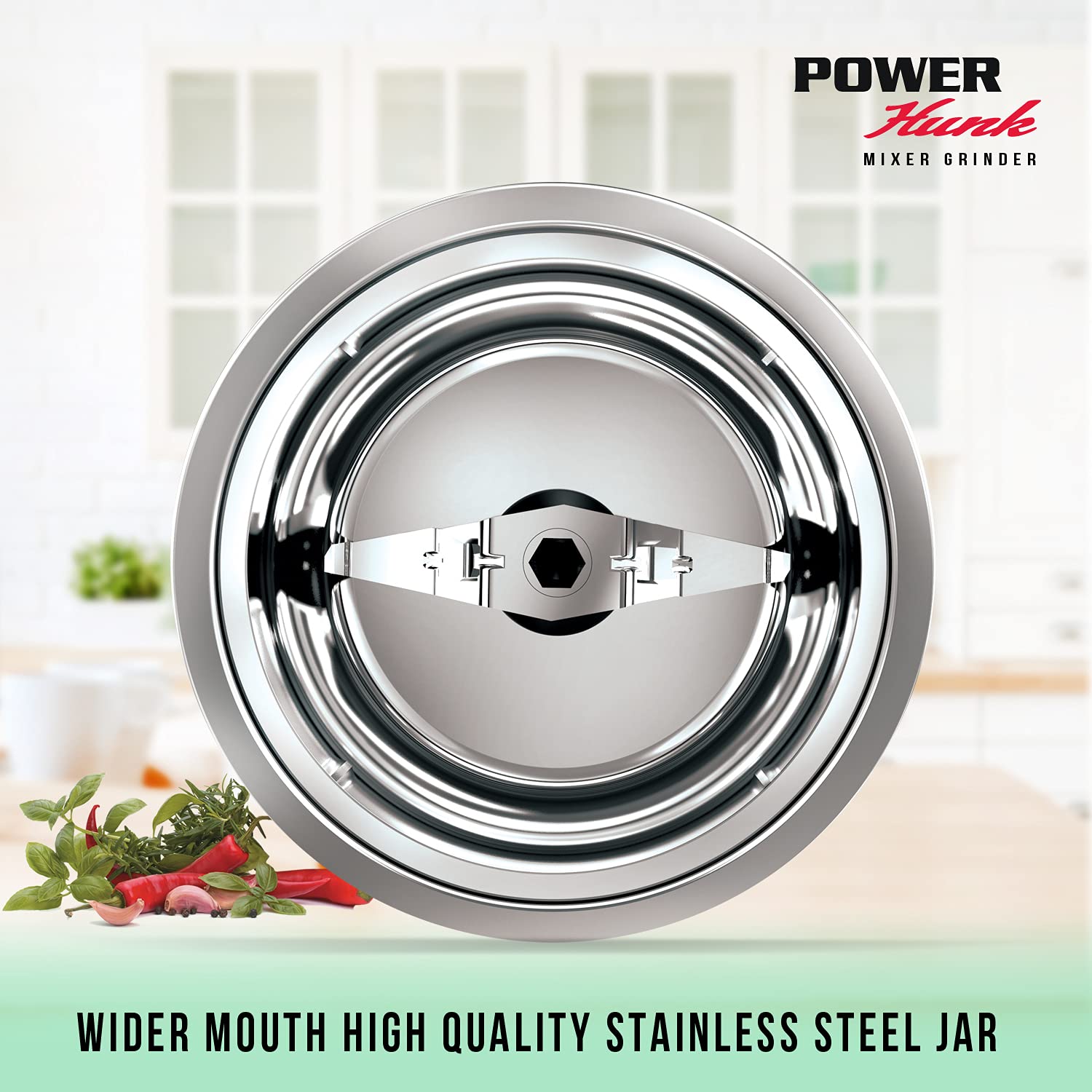 Havells Stainless Steel Power Hunk 3 Jar, White