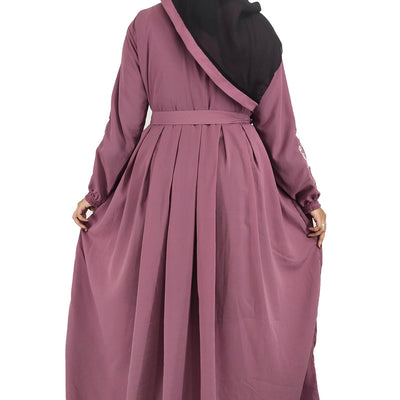 BURAQUE DESIGNER Free Size Muslim Burqa/Abaya & Burkha Dress for Muslim women and Girl's (E16-Purple-Burkha)