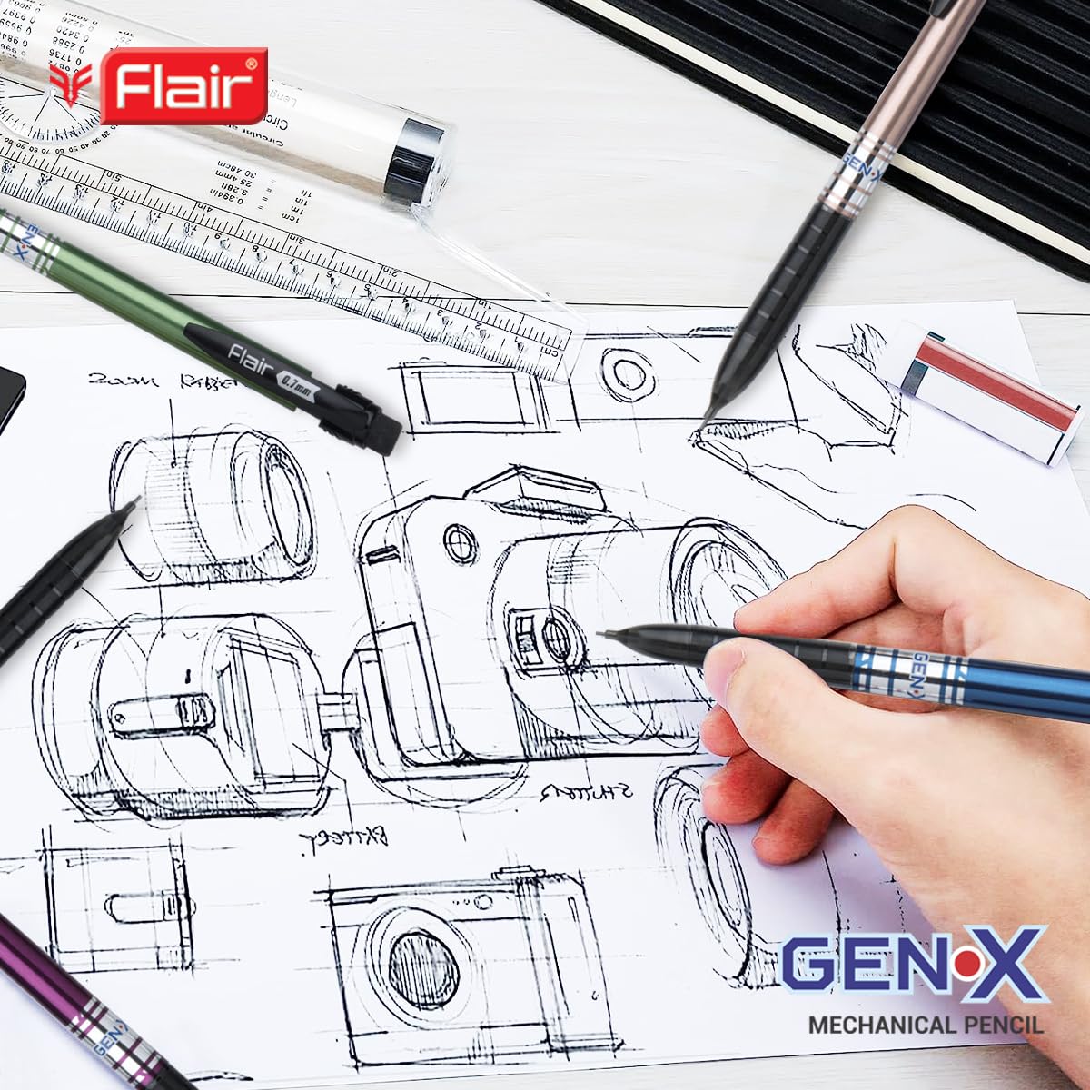 Flair Creative Series Gen X 0.7mm Mechanical Pencil Pouch Pack