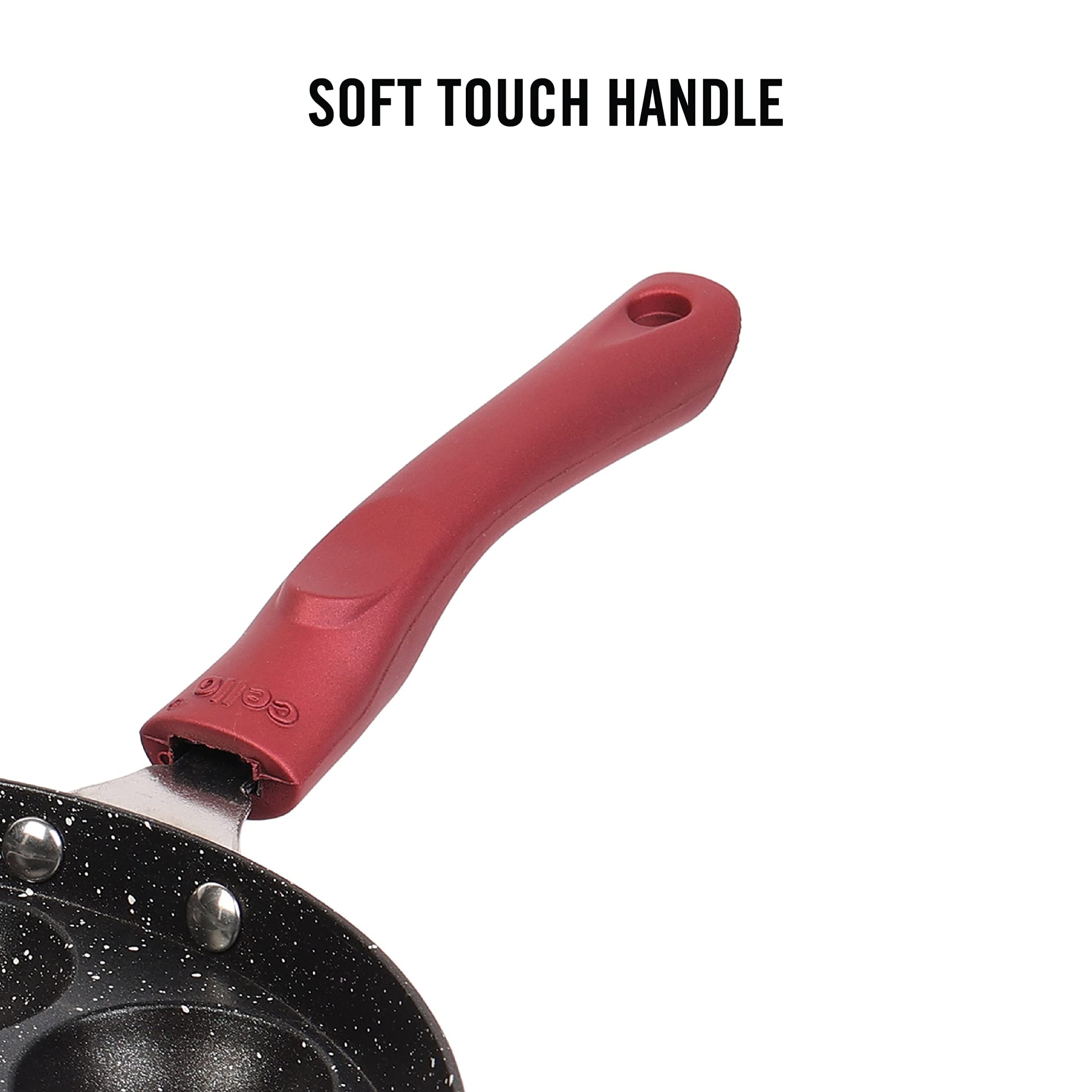 CELLO Crown Single Handle Appam 12 Cavity -Maroon (Aluminium)