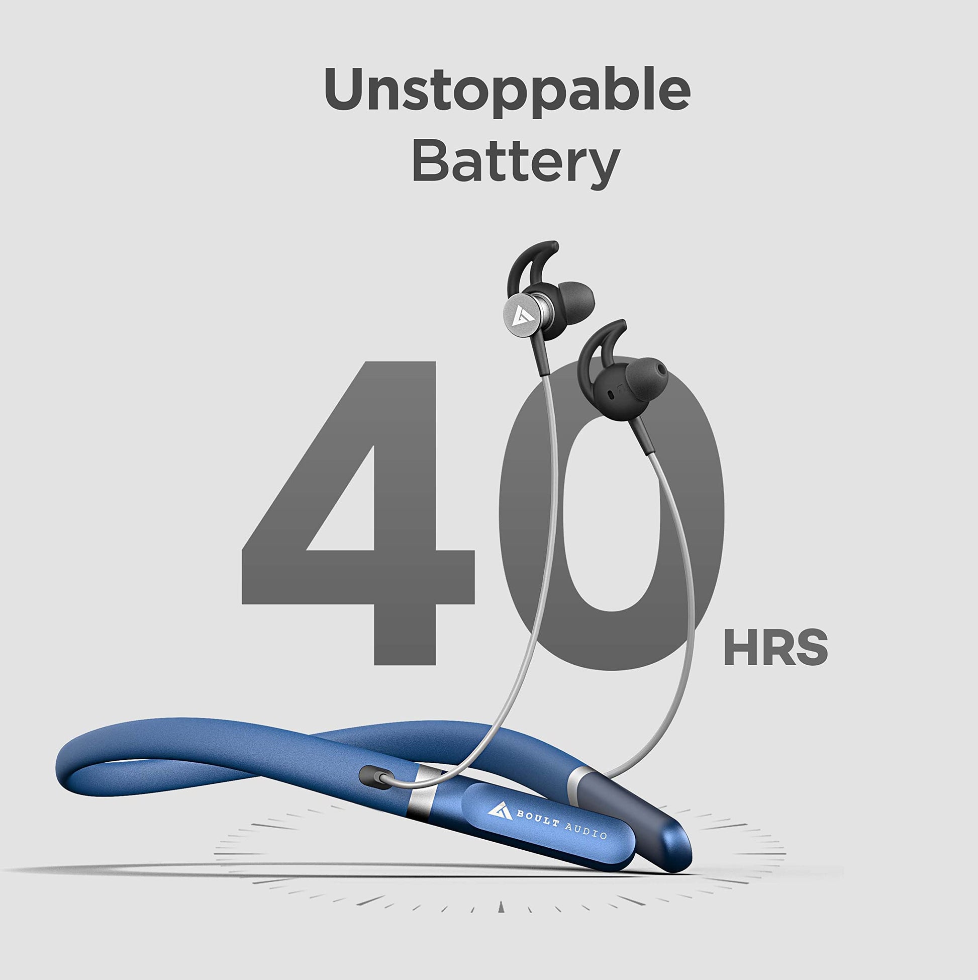 Boult Audio ZCharge Wireless in Ear Bluetooth Neckband with ENC Mic, 40H Playtime, Type-C Fast Charging (10Mins=15Hrs Playtime), Dual Pairing, Made in India, Biggest 14.2mm Drivers Ear Phones (Blue)
