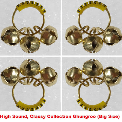 (Big Size, High Sound) Classy Looks Ghungroo Bells Finger Clapping Ring Yellow Kadi (Non Brass) Home Temple Pooja Aarti Bhajan Ganapati Ganesh Navratri Festivals Musical Gifting Goddess Chiming (2)