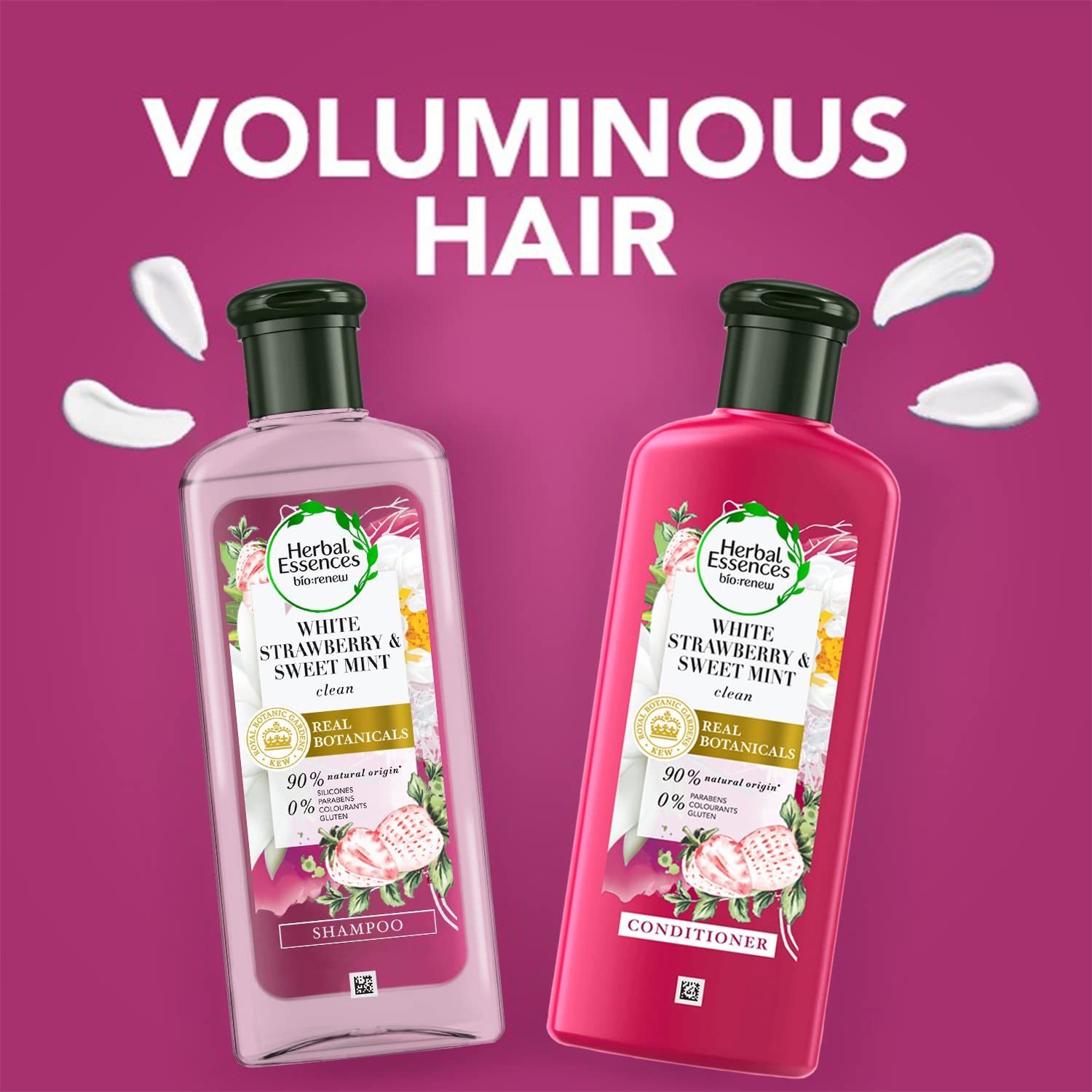 Herbal Essences White Strawberry & Sweet Mint SHAMPOO- For Cleansing and Volume - No Paraben, No Colorants, 240 ML