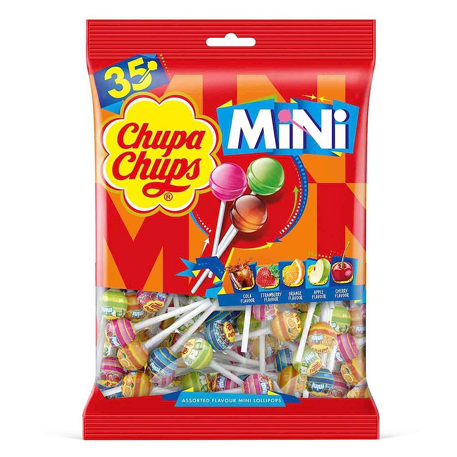 2x Chupa Chups Lollipop - Assorted Gum-Filled Lollipop, Pack of 2 - 210g each