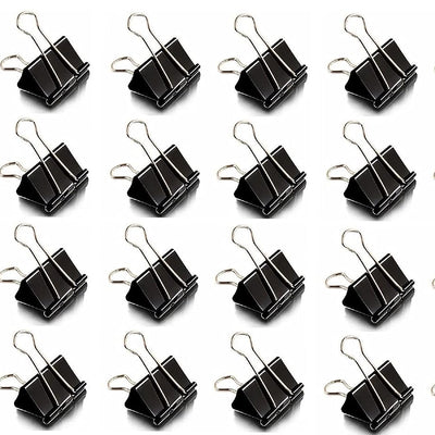ODDY Nickel Plated-Rust Resistant 32 mm Black Binder Clip (Pack of 24 pcs)