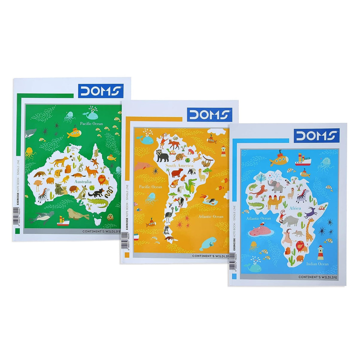 Doms Continents Wildlife Series Notebook - A4 - Single Line