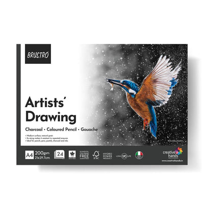 BRUSTRO Artist Drawing Glued Pad, 200 GSM, A4-24 Sheets