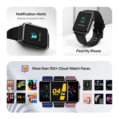 boAt Wave Call Smart Watch with Bluetooth Calling, 1.69” HD Display with 550 NITS & 70% Color Gamut, 150+ Watch Faces, Multi-Sport Modes,HR,SpO2, IP68(Active Black)