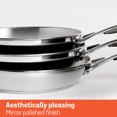Meyer Select Stainless Steel Open Frypan 26cm (Induction & Gas Compatible)