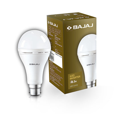 Bajaj LEDZ 8.5W Rechargeable Emergency Inverter LED Bulb, Cool Day Light, White, Upto 4 Hours Battery, b22d