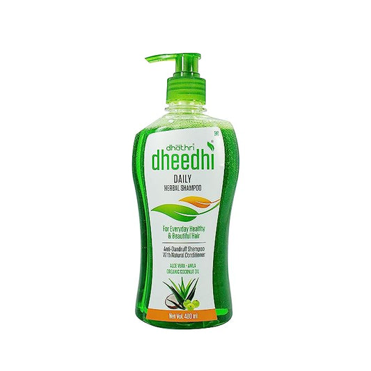 Dhathri Dheedhi Daily Herbal Shampoo for Hair Growth & Dandruff Control | Ayurvedic Shampoo with Natural Conditioner to Restore Hair Strength & Shine | For Everyday Healthy & Beautiful Hair | 400ml