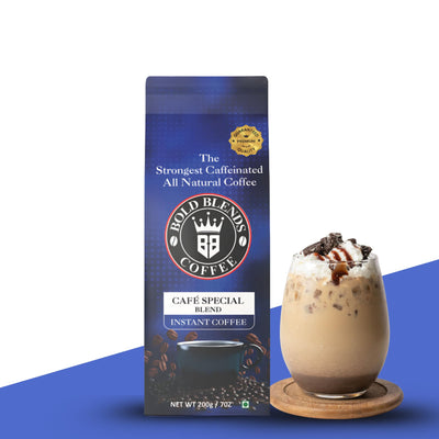 Bold Blends Cafe Special Blend 200g Pack Instant Coffee Powder | 5‎7% Coffee 43% Chicory | Medium Roast Strongest Caffeinated All Natural Coffee | Premium Blend of Arabica & Robusta to Energize Yourself