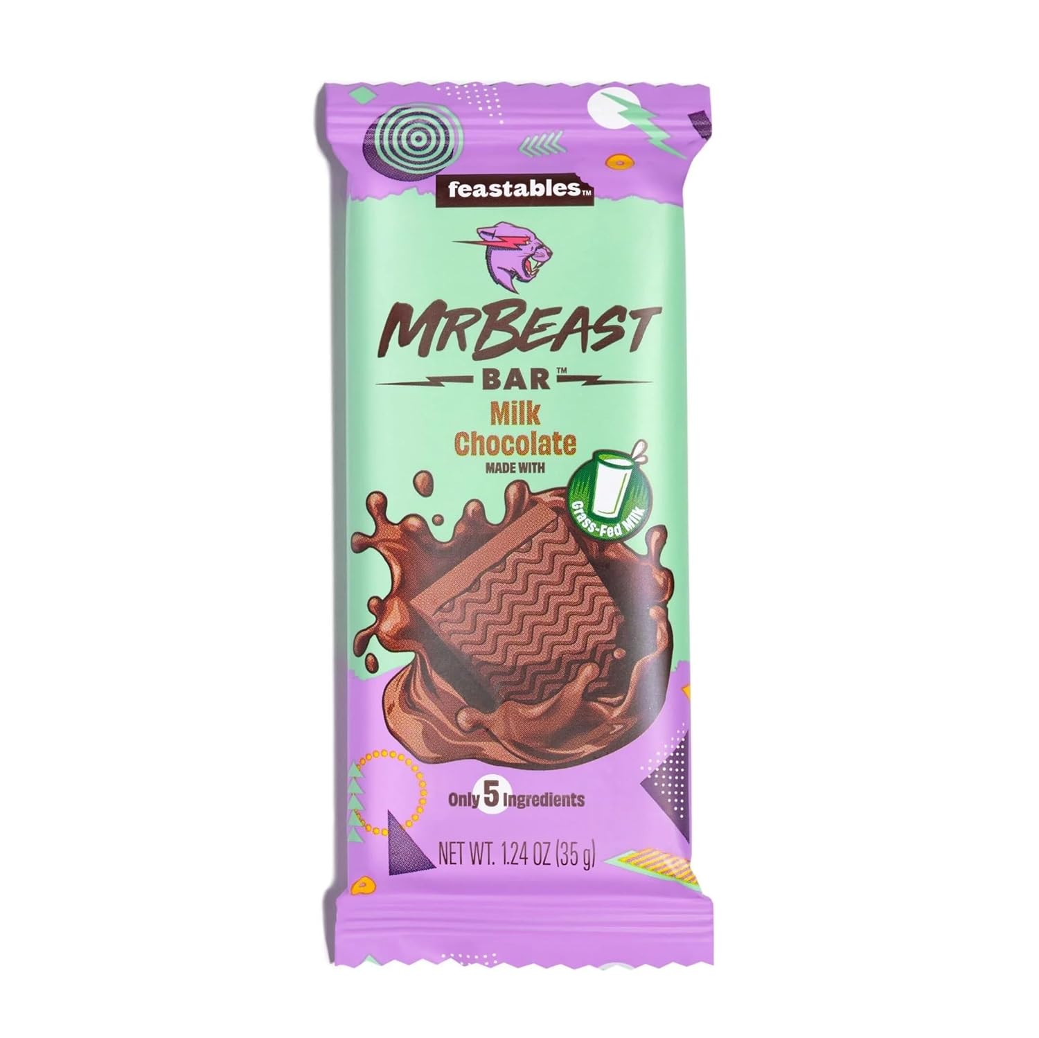 Mr. Beast Feastables Chocolate Bar is a Delicious and Creamy Milk Chocolate Perfect For a Snack or Dessert 35 grams