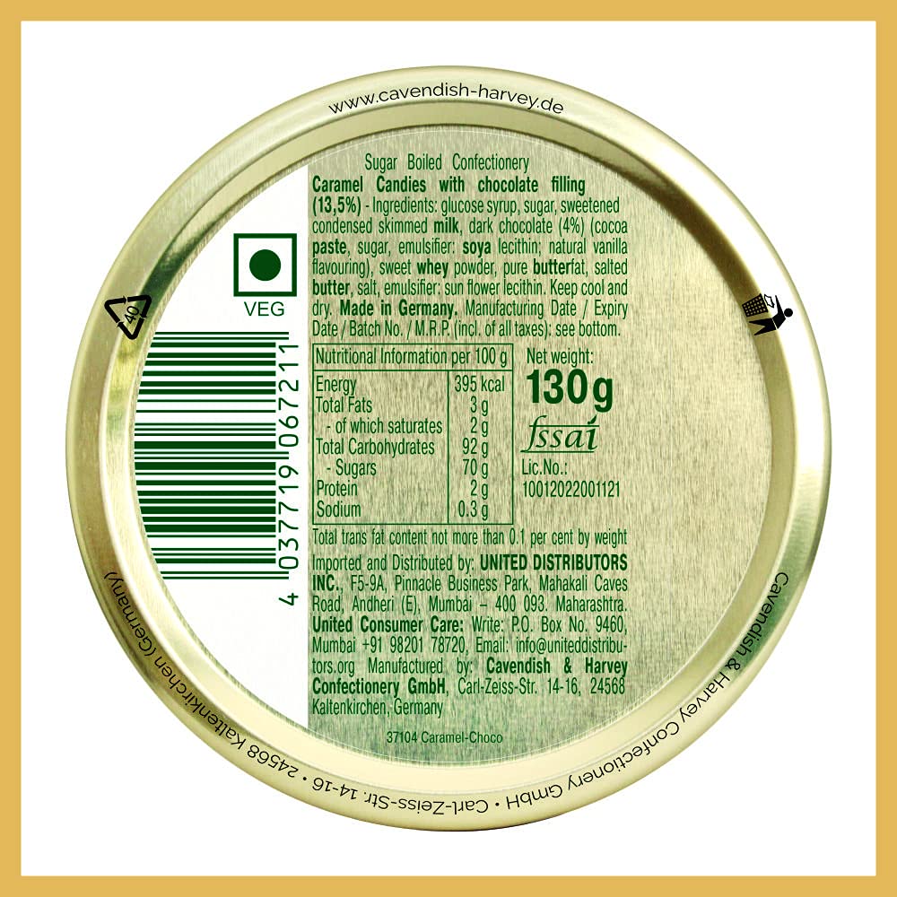 Cavendish & Harvey Caramel Drops Filled With Chocolate - 130Gram,Germany