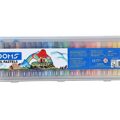 Doms Non-Toxic 9Mm Oil Pastel Set In Plastic Case - 25 Assorted Shades