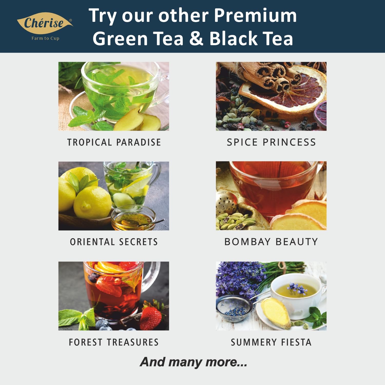 Cherise Specialiteas Winter Wonderland Hibiscus Cinnamon Herbal Black Tea (2 g x 25 Pyramid Tea Bags)