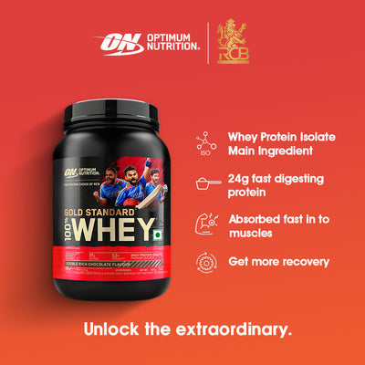 Gold Standard 100% Whey Protein Powder | Double Rich Chocolate | 2 lbs and Micronized Creatine Powder | Unflavoured|100 g
