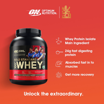 Gold Standard 100% Whey Protein Powder | Double Rich Chocolate | 5 lbs and Optimum Nutrition (ON) Gold Standard Pre-Workout- 142.5g/15 single serve packs (Green Apple Flavor), For Energy, Focus, Power, Endurance & Performance