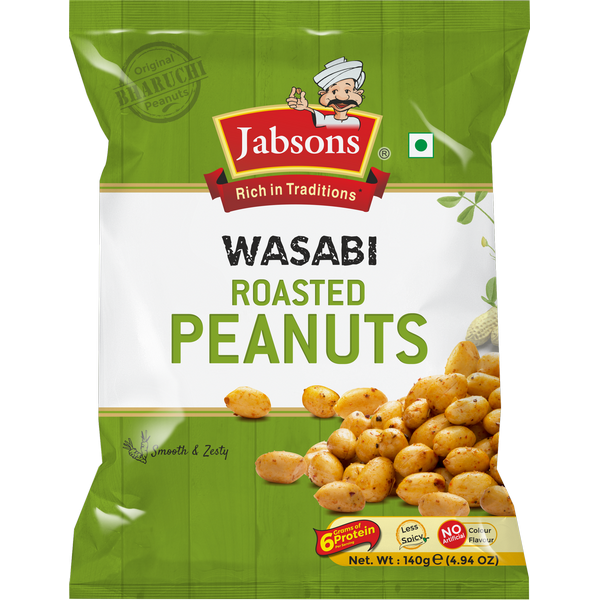 Jabsons Wasabi Roasted Peanuts - 140GM
