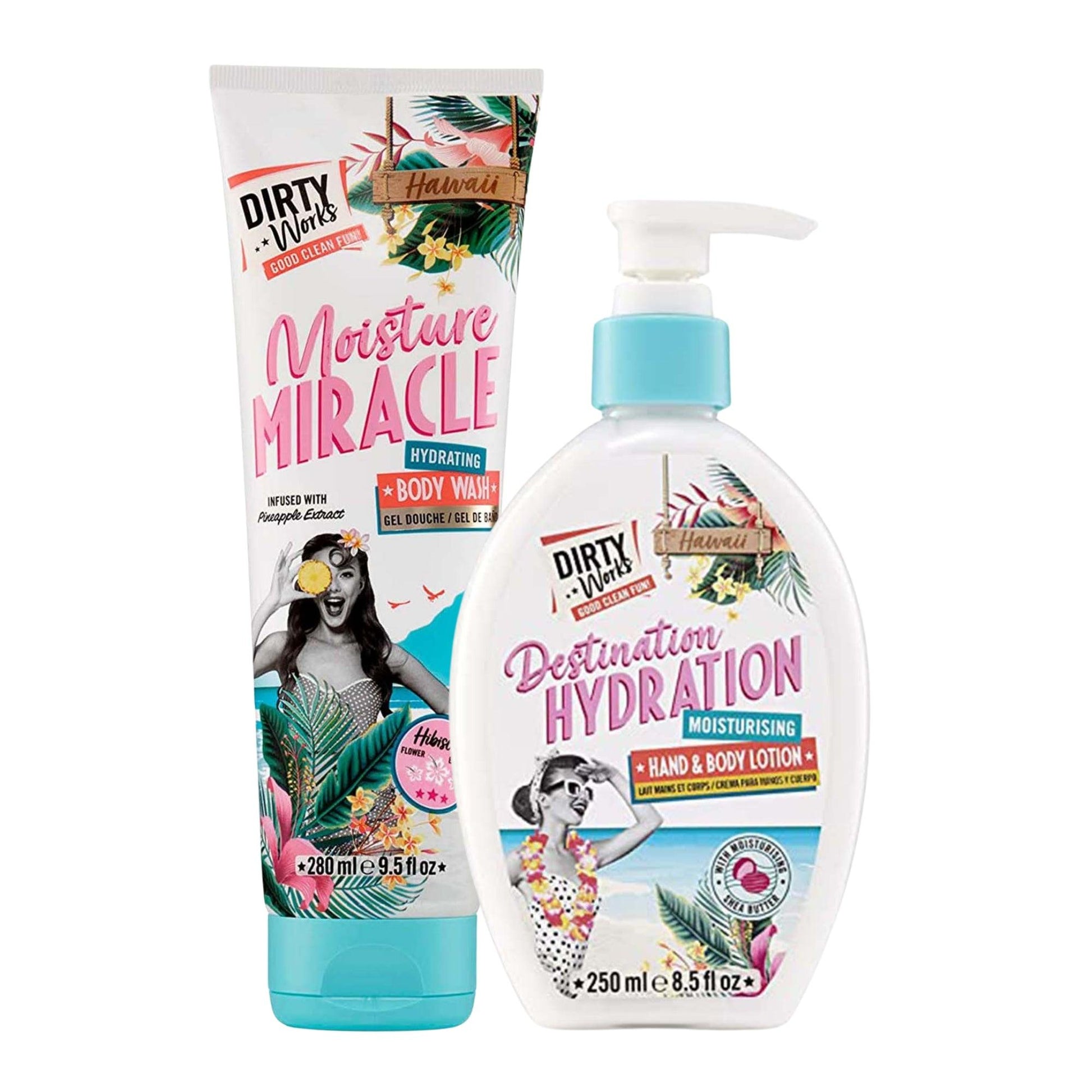 Moisture Miracle Hawaii Hydrating Body Wash And Destination Hydration Moisturising Hand And Body Lotion