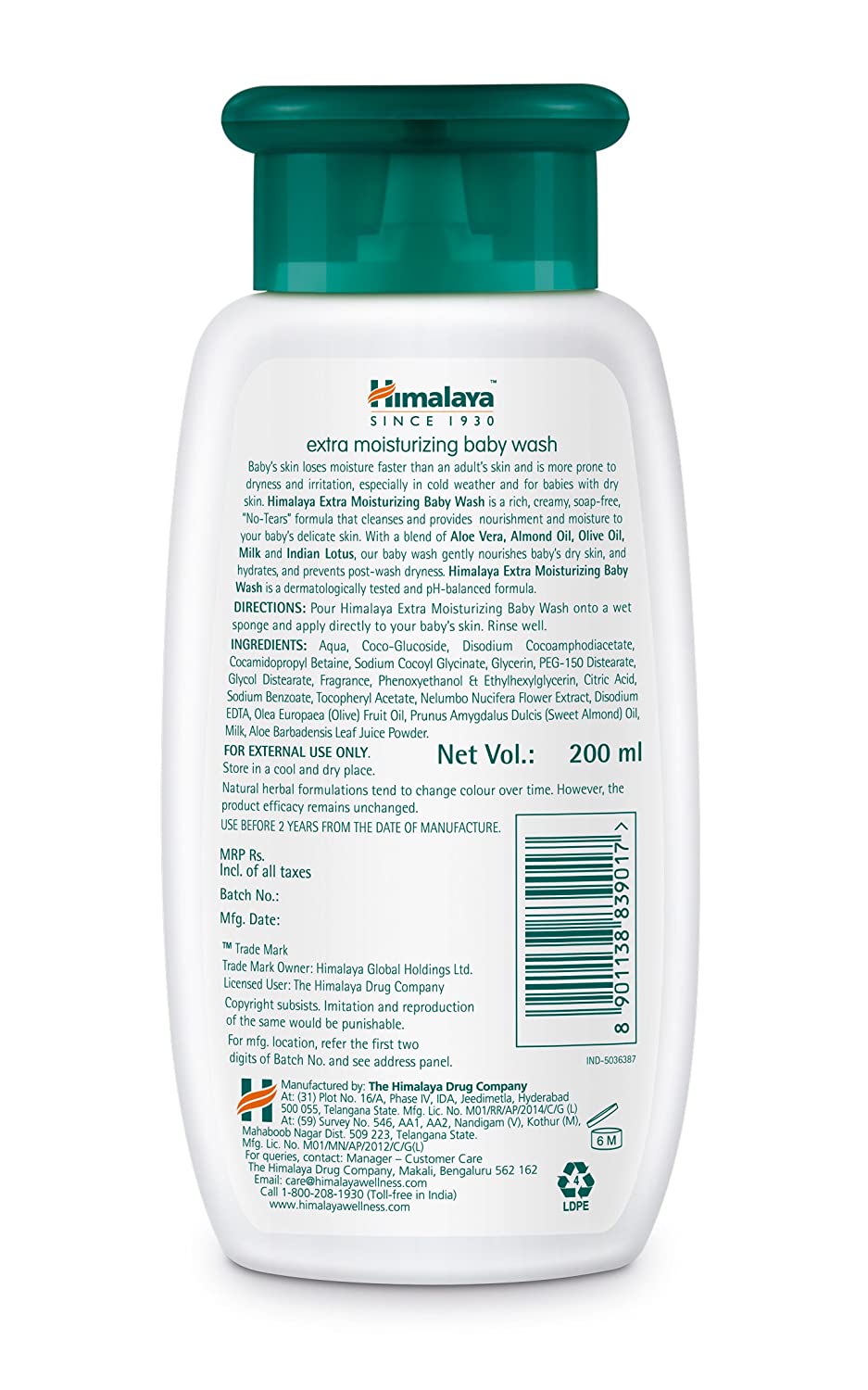 Himalaya Extra Moisturizing Baby Wash