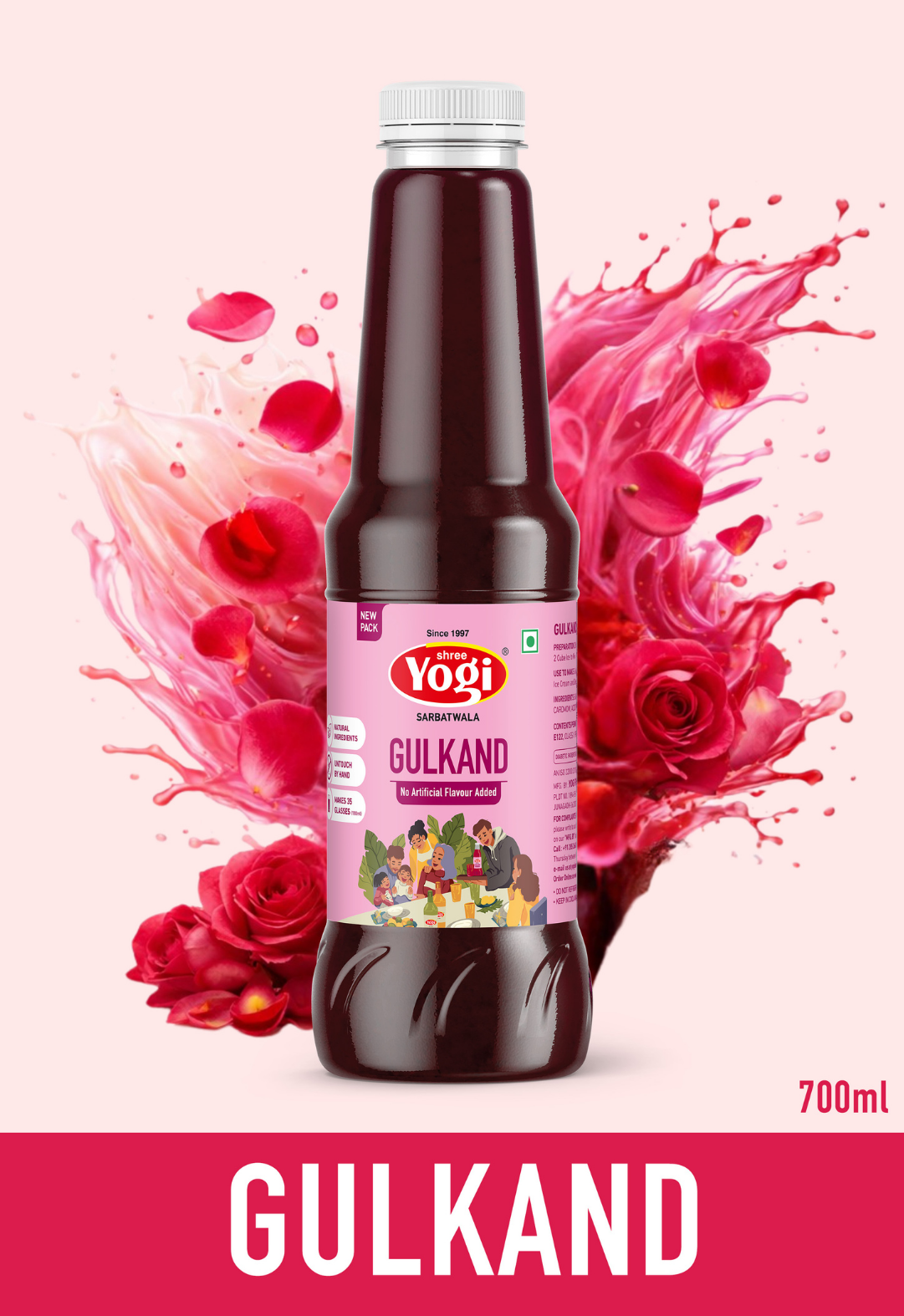Shree Yogi Sharbatwala Premium Gulkand Syrup | 750 ML