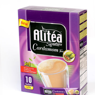 Alitea Signature Cardamom Tea 250g (10 Sachets), Instant Chai Premix - Natural Ingredients, Convenient, GMO-Free