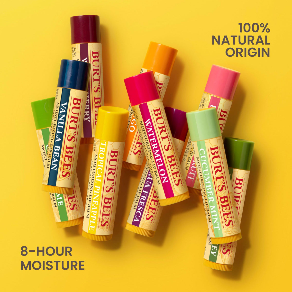 Burt's Bees 100% Natural Moisturizing Lip Balm, Original Beeswax with Vitamin E & Peppermint Oil - 2 Tubes
