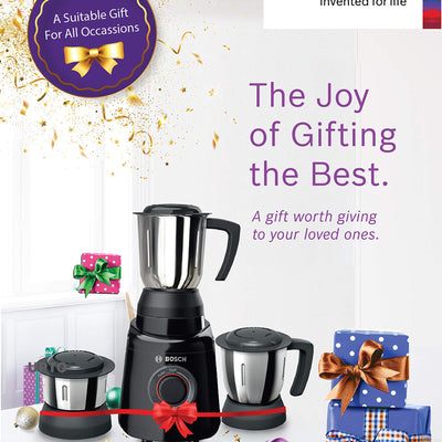 Bosch TrueMixx Black 500 Watt Joy Mixer Grinder, 3 Jars - MGM2133BIN