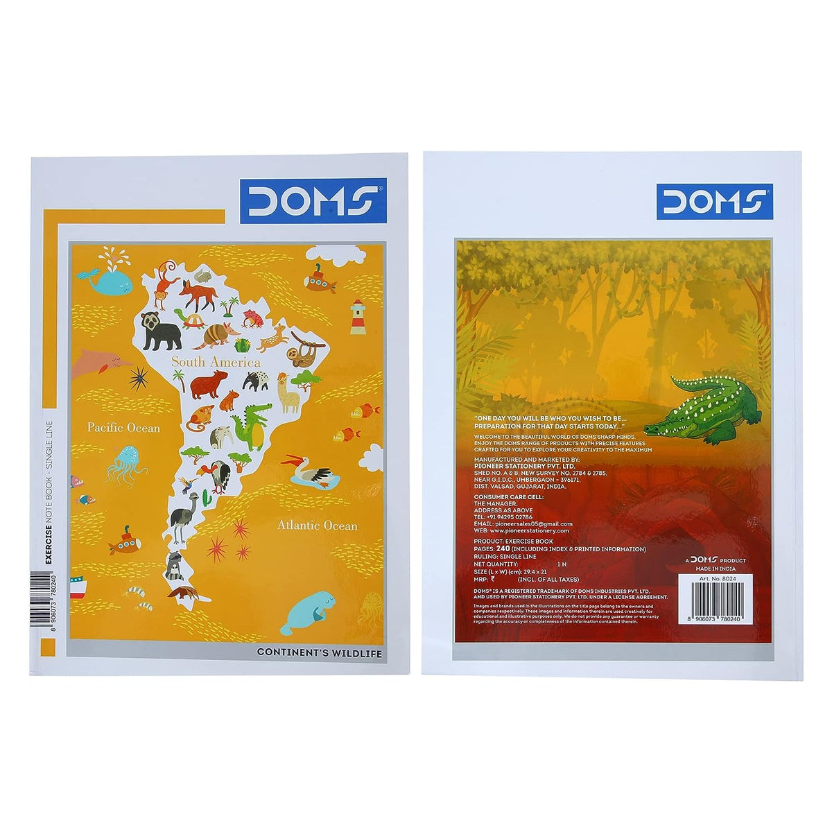 Doms Continents Wildlife Series Notebook - A4 - Single Line