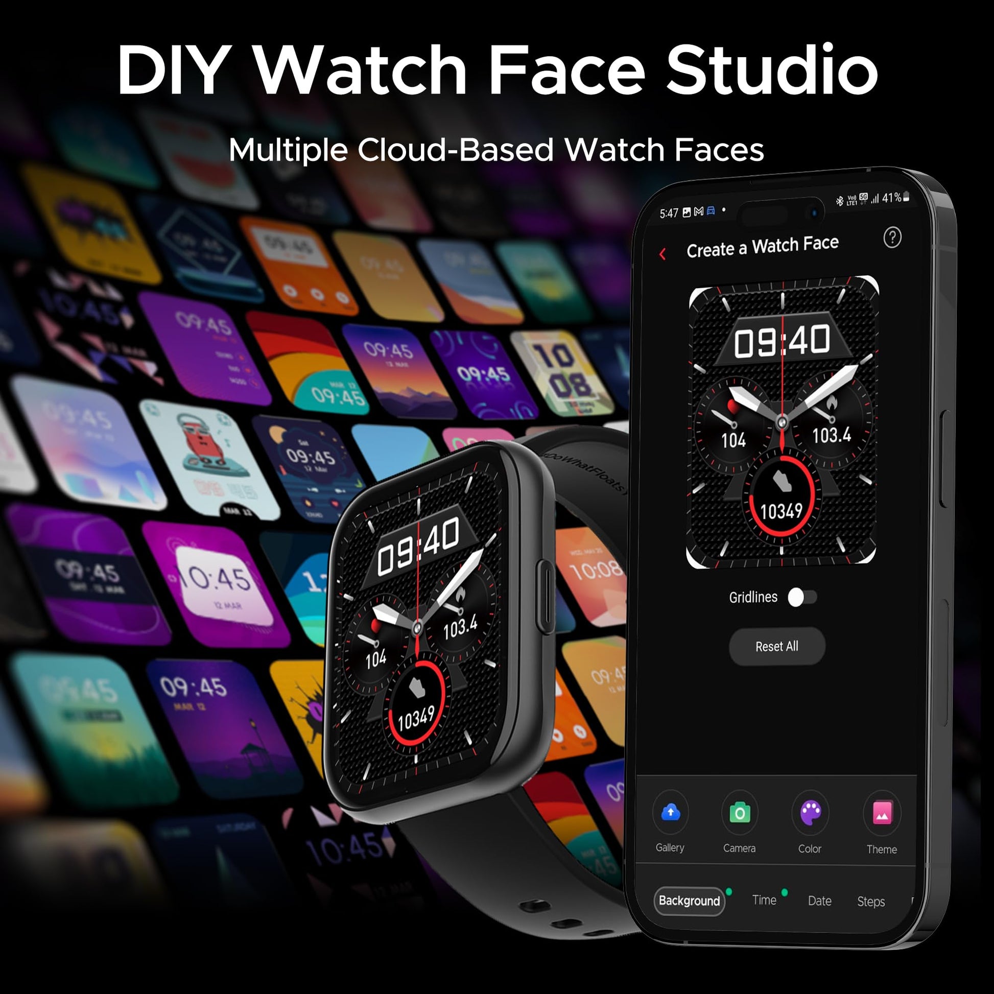 boAt Wave Active Smart Watch with 1.96" HD Display, Coins, BT Calling,DIY Watch Face Studio,700+Active Modes,Live Cricket&Football Score,HR&SPO2 Monitoring(Active Black)