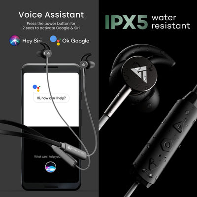 Boult Audio FXCharge Wireless in Ear Bluetooth Neckband with ENC Mic, 32H Playtime, Type-C Fast Charging (5Mins=7.5Hrs Playtime), Dual Pairing, Made in India, Biggest 14.2mm Drivers Ear Phones (Black)