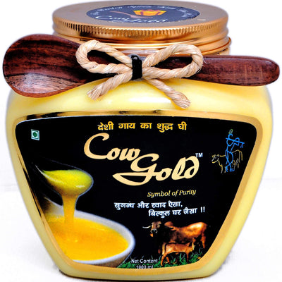 CowGold Desi Cow A2 Ghee (Sahiwal & Rathi Cow) Bilona Method 1 liter