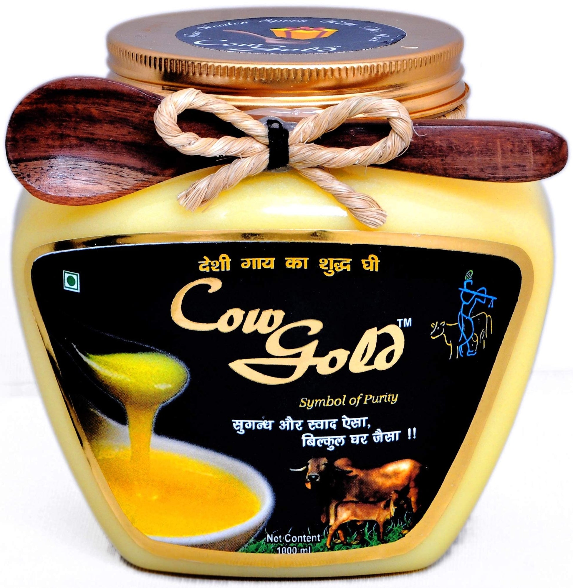 CowGold Desi Cow A2 Ghee (Sahiwal & Rathi Cow) Bilona Method 1 liter