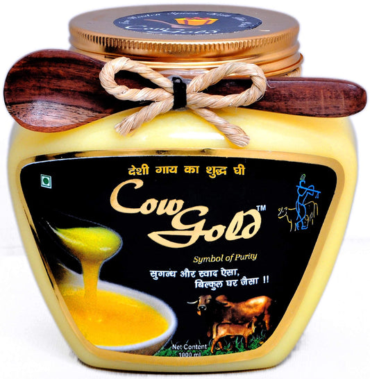 CowGold Desi Cow A2 Ghee (Sahiwal & Rathi Cow) Bilona Method 1 liter
