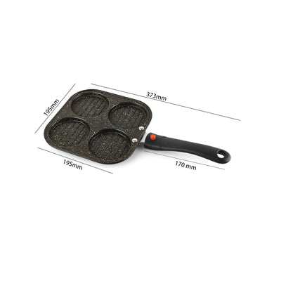 CELLO Non-Stick 4- Cavity Aluminium Appam/Uttapam Maker with Spatter (Golden)