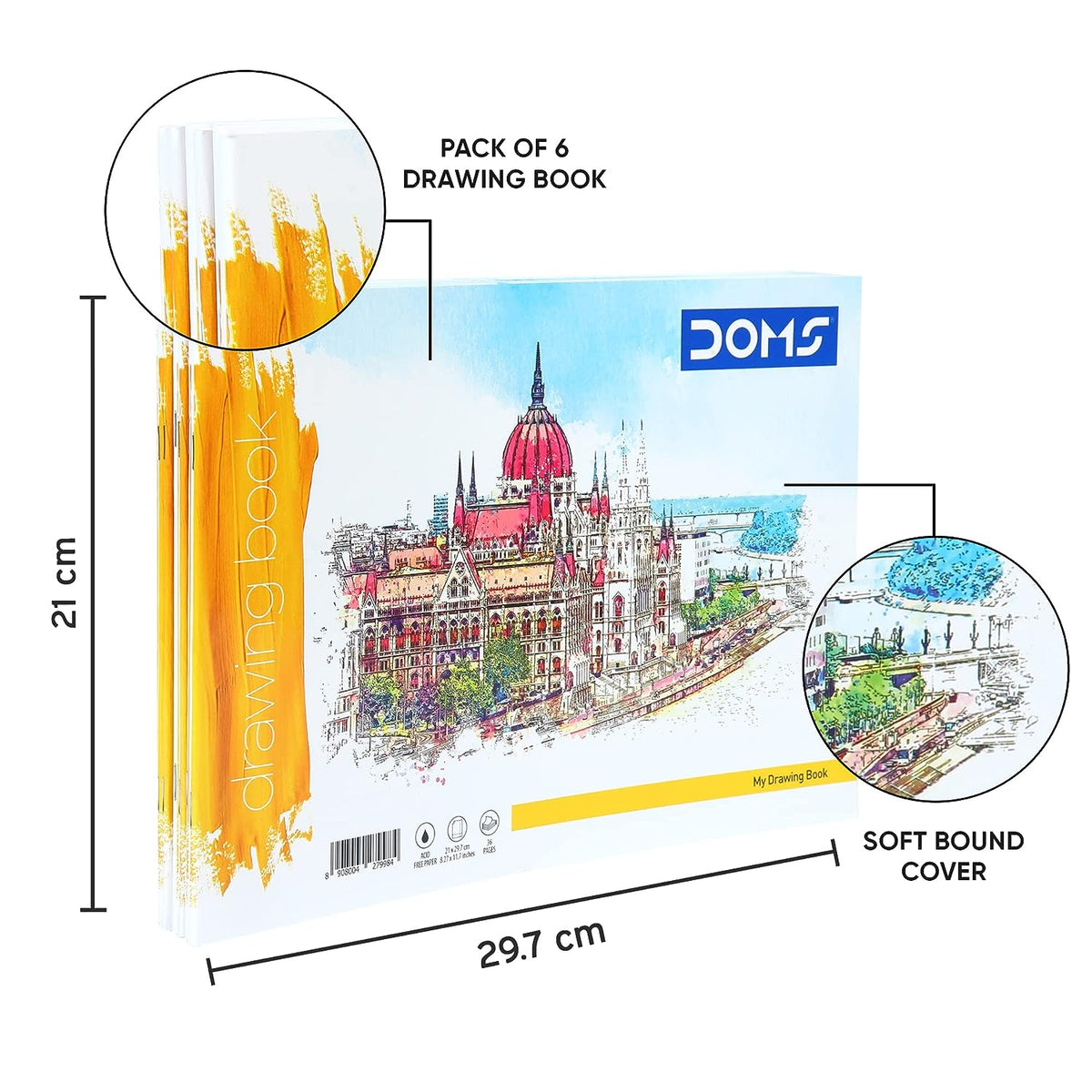 Doms Yellow Drawing Book - Plain