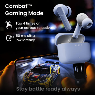 Boult Audio Z60 Truly Wireless in Ear Earbuds with 60H Playtime, 4 Mics ENC Clear Calling, 50ms Low Latency Gaming, 13mm Bass Driver, Type-C Fast Charging, IPX5 ear buds TWS Bluetooth 5.3(Powder Blue)