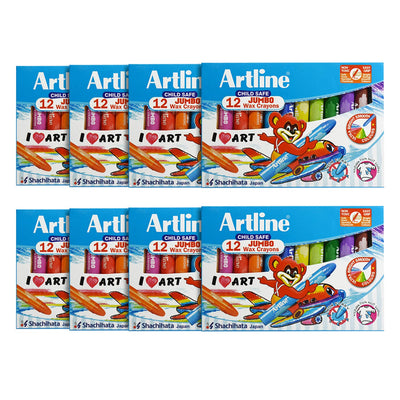 Artline Non-Toxic Junior Jumbo 12 Shades Wax Crayons