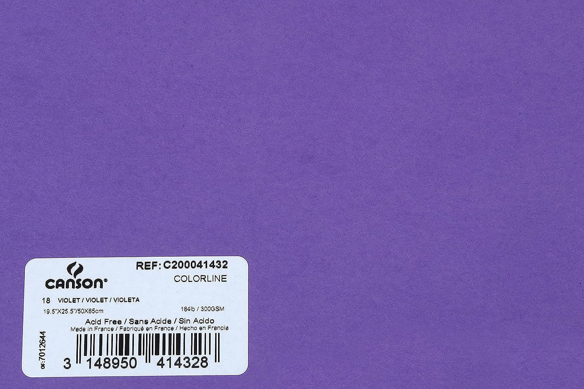 Canson Colorline 300 GSM Grainy 50 x 65 cm Coloured Drawing Paper Sheets(Violet, 10 Sheets)