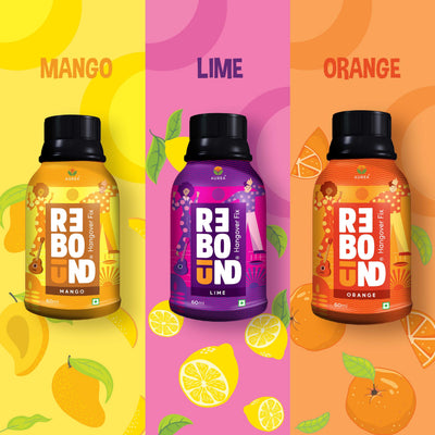 Rebound Orange Flavor Pack Of 6 - Clinically Proven Anti- Hangover Drink | 100% Safe & Vegan | Made With Natural Ingredients | Hangover Free Wake Up Next Day | Pocket Friendly | No Side Effects