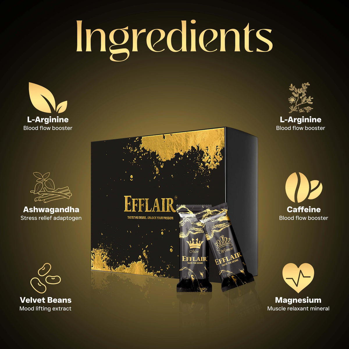 Efflair Premium Chocolate for Men & Women | Indulgence with Natural Herbs | Romantic Gift | Gluten-Free & Vegan | 2x20g